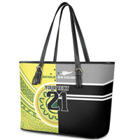 Custom Cricket AUNZ Spirit Leather Tote Bag Aussie New Zealand Retro Edition - Polynesian Pride