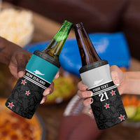 Custom NZ Cricket Pride 4 in 1 Can Cooler Tumbler Silver Fern Fan Supporter Apparel - Polynesian Pride