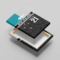 Custom NZ Cricket Pride Canvas Wall Art Silver Fern Fan Supporter Apparel - Polynesian Pride