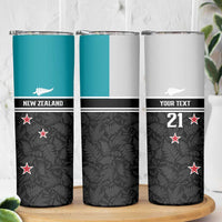 Custom NZ Cricket Pride Skinny Tumbler Silver Fern Fan Supporter Apparel - Polynesian Pride