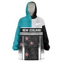 Custom NZ Cricket Pride Wearable Blanket Hoodie Silver Fern Fan Supporter Apparel - Polynesian Pride