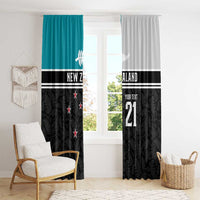 Custom NZ Cricket Pride Window Curtain Silver Fern Fan Supporter Apparel - Polynesian Pride