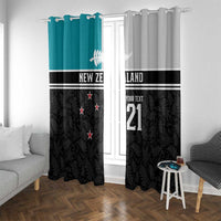 Custom NZ Cricket Pride Window Curtain Silver Fern Fan Supporter Apparel - Polynesian Pride