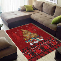 Funny Kiwi Bird Xmas Tree Area Rug New Zealand Tribal Christmas Spirit - Polynesian Pride