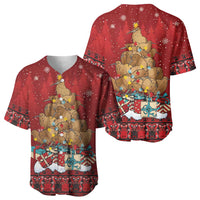 Funny Kiwi Bird Xmas Tree Baseball Jersey New Zealand Tribal Christmas Spirit - Polynesian Pride