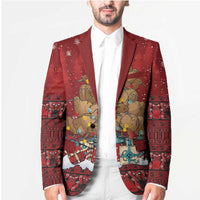 Funny Kiwi Bird Xmas Tree Blazer New Zealand Tribal Christmas Spirit - Polynesian Pride