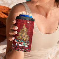 Funny Kiwi Bird Xmas Tree 4 in 1 Can Cooler Tumbler New Zealand Tribal Christmas Spirit - Polynesian Pride