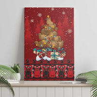 Funny Kiwi Bird Xmas Tree Canvas Wall Art New Zealand Tribal Christmas Spirit - Polynesian Pride
