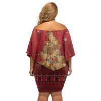 Funny Kiwi Bird Xmas Tree Family Matching Off Shoulder Short Dress and Hawaiian Shirt New Zealand Tribal Christmas Spirit LT9 - Polynesian Pride