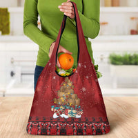 Funny Kiwi Bird Xmas Tree Grocery Bag New Zealand Tribal Christmas Spirit - Polynesian Pride