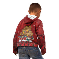 Funny Kiwi Bird Xmas Tree Kid Hoodie New Zealand Tribal Christmas Spirit - Polynesian Pride
