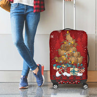 Funny Kiwi Bird Xmas Tree Luggage Cover New Zealand Tribal Christmas Spirit - Polynesian Pride