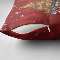 Funny Kiwi Bird Xmas Tree Pillow Cover New Zealand Tribal Christmas Spirit - Polynesian Pride
