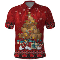 Funny Kiwi Bird Xmas Tree Polo Shirt New Zealand Tribal Christmas Spirit - Polynesian Pride