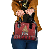 Funny Kiwi Bird Xmas Tree Shoulder Handbag New Zealand Tribal Christmas Spirit - Polynesian Pride