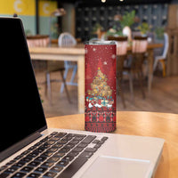 Funny Kiwi Bird Xmas Tree Skinny Tumbler New Zealand Tribal Christmas Spirit - Polynesian Pride