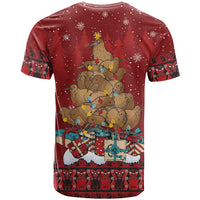 Funny Kiwi Bird Xmas Tree T Shirt New Zealand Tribal Christmas Spirit - Polynesian Pride