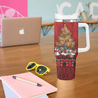 Funny Kiwi Bird Xmas Tree Tumbler With Handle New Zealand Tribal Christmas Spirit - Polynesian Pride