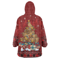 Funny Kiwi Bird Xmas Tree Wearable Blanket Hoodie New Zealand Tribal Christmas Spirit - Polynesian Pride