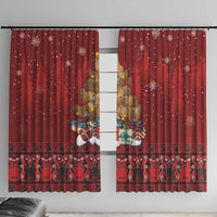 Funny Kiwi Bird Xmas Tree Window Curtain New Zealand Tribal Christmas Spirit - Polynesian Pride