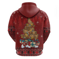 Funny Kiwi Bird Xmas Tree Zip Hoodie New Zealand Tribal Christmas Spirit - Polynesian Pride