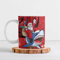 Funny Santa Riding Shark Ceramic Mug Polynesian Tribal Christmas Spirit LT9 Red - Polynesian Pride