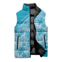 Hawaii Breadfruit Palaka Sleeveless Puffer Jacket Polu Maile Lei - Polynesian Pride