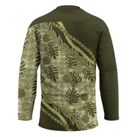 Hawaii Breadfruit Palaka Hockey Jersey Omaomao Maile Lei - Polynesian Pride