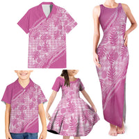Hawaii Breadfruit Palaka Family Matching Tank Maxi Dress and Hawaiian Shirt Omaomao Ulaula Maile Lei - Polynesian Pride