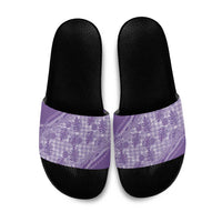 Hawaii Breadfruit Palaka Slide Sandals Poni Maile Lei - Polynesian Pride
