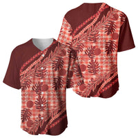 Hawaii Breadfruit Palaka Baseball Jersey Ulaula Maile Lei - Polynesian Pride