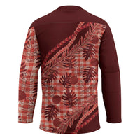 Hawaii Breadfruit Palaka Hockey Jersey Ulaula Maile Lei - Polynesian Pride