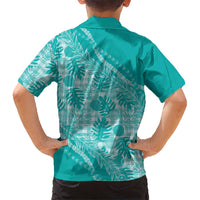 Hawaii Breadfruit Palaka Family Matching Long Sleeve Bodycon Dress and Hawaiian Shirt Polu Opal Maile Lei - Polynesian Pride