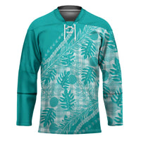 Hawaii Breadfruit Palaka Hockey Jersey Polu Opal Maile Lei - Polynesian Pride