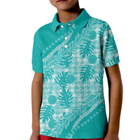 Hawaii Breadfruit Palaka Kid Polo Shirt Polu Opal Maile Lei - Polynesian Pride