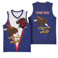 American Samoa Heart Tribal Personalized Basketball Jersey Polynesian Patterns
