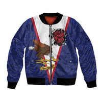 American Samoa Heart Tribal Personalized Bomber Jacket Polynesian Patterns