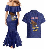 American Samoa Heart Tribal Personalized Couples Matching Mermaid Dress and Hawaiian Shirt Polynesian Patterns