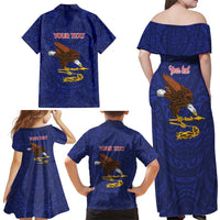American Samoa Heart Tribal Personalized Family Matching Off Shoulder Maxi Dress and Hawaiian Shirt Polynesian Patterns
