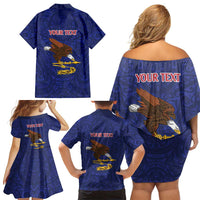 American Samoa Heart Tribal Personalized Family Matching Off Shoulder Short Dress and Hawaiian Shirt Polynesian Patterns LT9 - Polynesian Pride