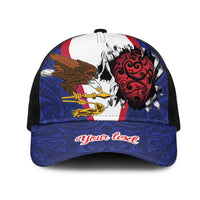 American Samoa Heart Tribal Personalized Mesh Trucker Cap Polynesian Patterns