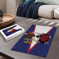 American Samoa Heart Tribal Personalized Puzzle Polynesian Patterns