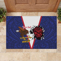 American Samoa Heart Tribal Personalized Rubber Doormat Polynesian Patterns