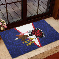 American Samoa Heart Tribal Personalized Rubber Doormat Polynesian Patterns