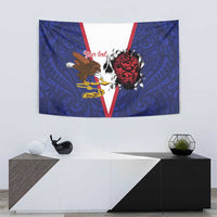 American Samoa Heart Tribal Personalized Tapestry Polynesian Patterns