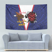 American Samoa Heart Tribal Personalized Tapestry Polynesian Patterns
