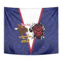 American Samoa Heart Tribal Personalized Tapestry Polynesian Patterns