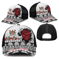 Fiji Heart Tribal Personalised Baseball Net Cap Polynesian Patterns