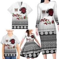 Fiji Heart Tribal Personalised Family Matching Long Sleeve Bodycon Dress and Hawaiian Shirt Polynesian Patterns