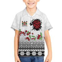 Fiji Heart Tribal Personalised Family Matching Off Shoulder Maxi Dress and Hawaiian Shirt Polynesian Patterns